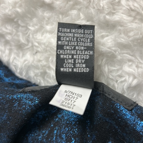 Alfani Black with Blue Metallic Jacquard Topper Jacket w/ Hook & Eye Closures XL - Picture 5 of 5